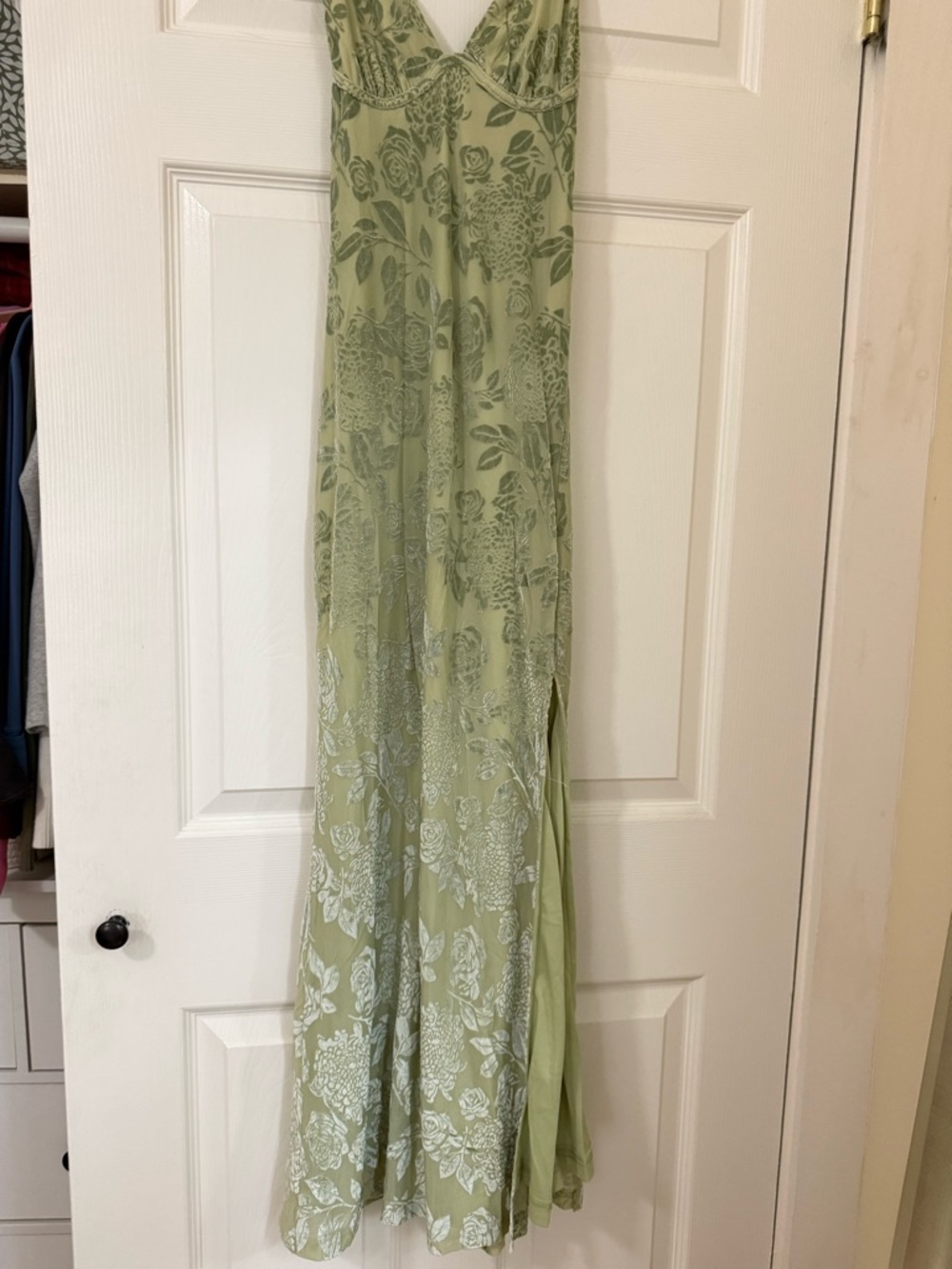 Hello Molly Light Green Floral Maxi Dress
